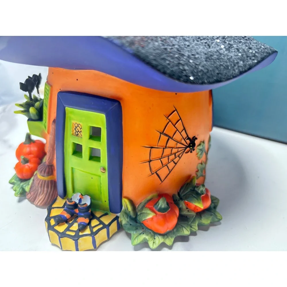 PartyLite Halloween Witches Hat Tea Light Holder Spinning Star Votive P7329